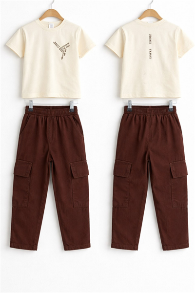Gabardin Pantolonlu Takım - Bej (3-12Yaş)