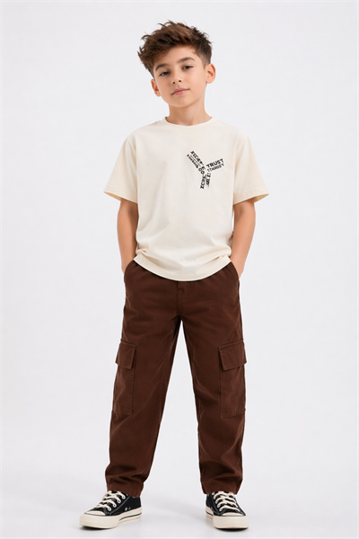 Gabardin Pantolonlu Takım - Bej (3-12Yaş)