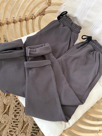 double Paça Şardonlu Pantolon- Antrasit (6-16 yaş)