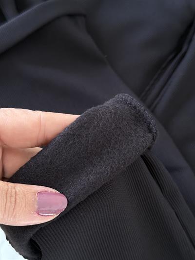 double Paça Şardonlu Pantolon-Siyah (6-16 yaş)