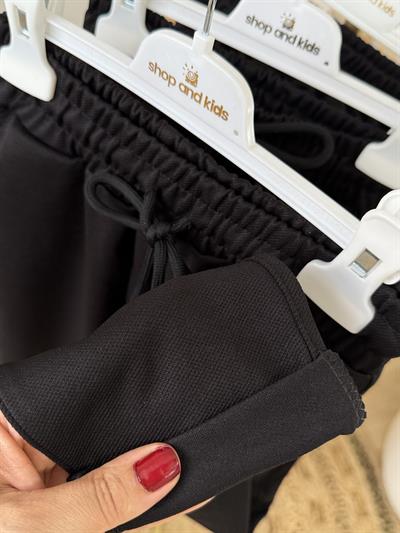 double Paça Siyah Pantolon (6-16 yaş)