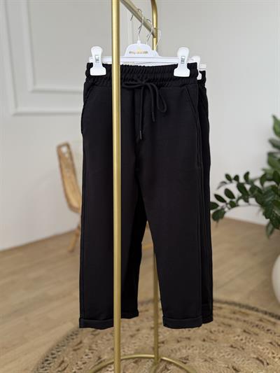 double Paça Siyah Pantolon (6-16 yaş)