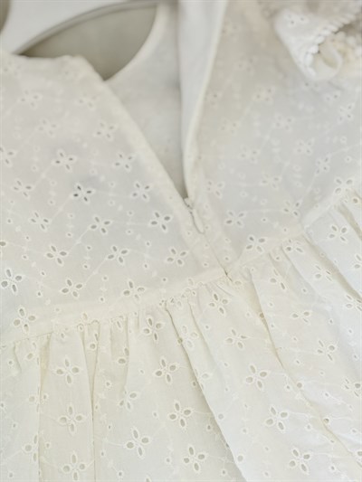 Ella Güpürlü Elbise - Beyaz (2yaş-10yaş)