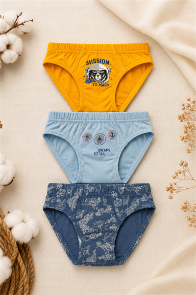 Erkek Çocuk 3 lü Slip Set- Asorti (3-10yaş aralığı)