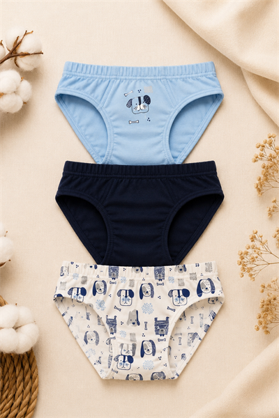 Erkek Çocuk 3 lü Slip Set- Little Dog (3-10yaş aralığı)