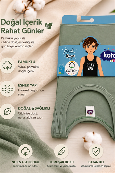 Erkek Çocuk Atlet- Yeşil (7-14 yaş aralığı)