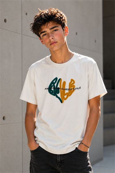 Fashionman Classic Style T-shirt - Ekru (13-16 yaş aralığı)