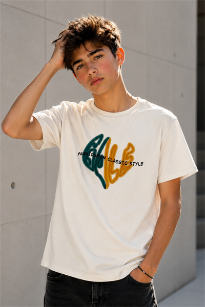 Fashionman Classic Style T-shirt - Ekru (13-16 yaş aralığı)