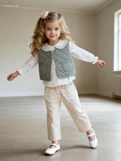 Fisto Detay Yelekli 3 lü Takım -Mint (2-5yaş)