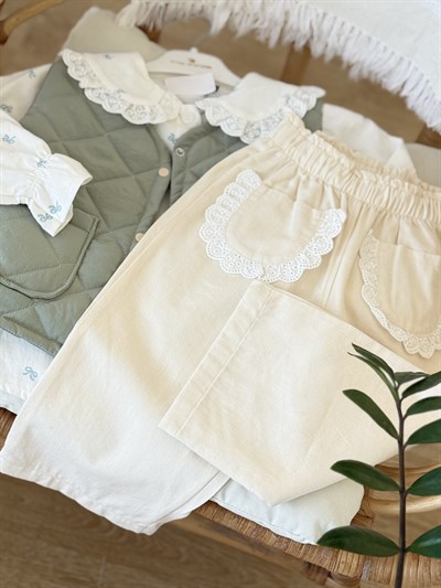 Fisto Detay Yelekli 3 lü Takım -Mint (2-5yaş)