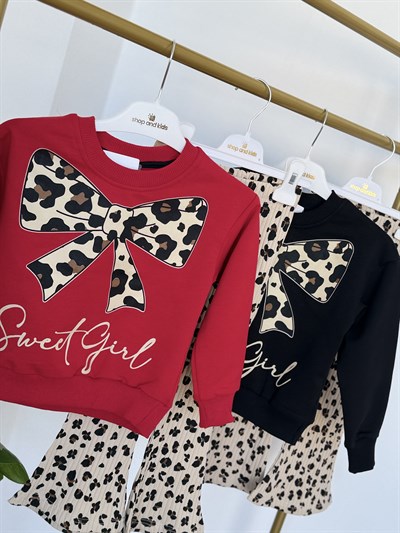 Fiyonk Sweat Girl Takım -Kırmızı(2-5