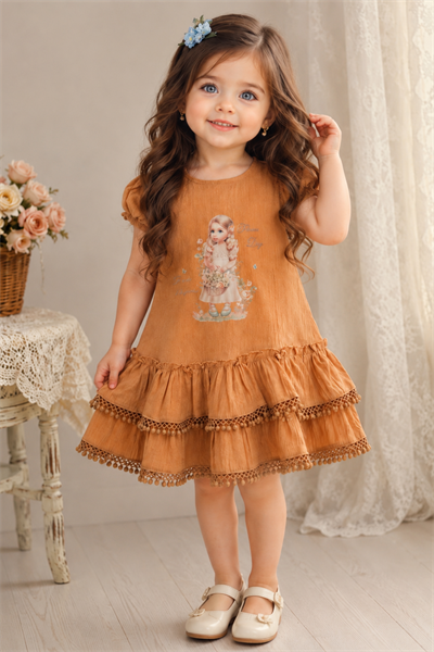 Flowers Day Elbise - Tarçın (1-4yaş)