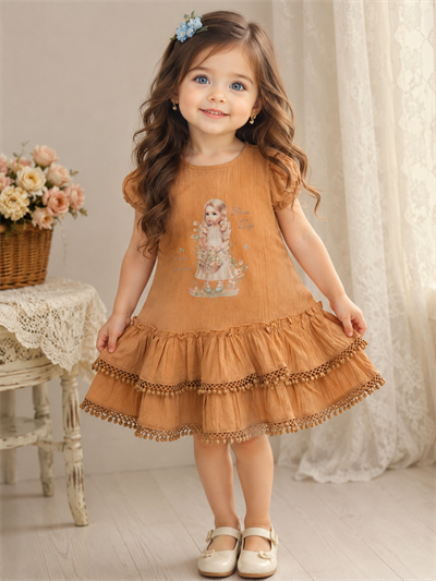 Flowers Day Elbise - Tarçın (1-4yaş)