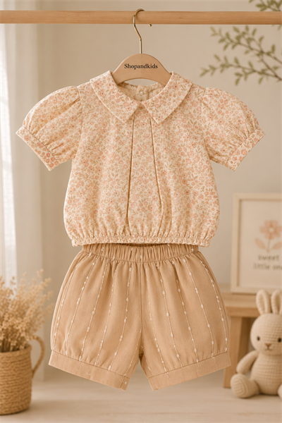 Flowery Vintage 2 li Takım - Bej (6ay-36ay)