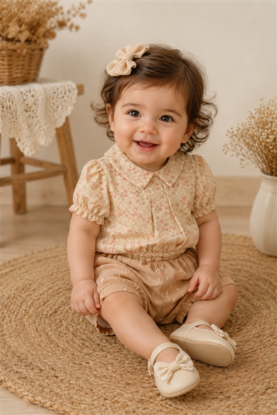 Flowery 2 li Takım (5503) - Bej (6ay-36ay)