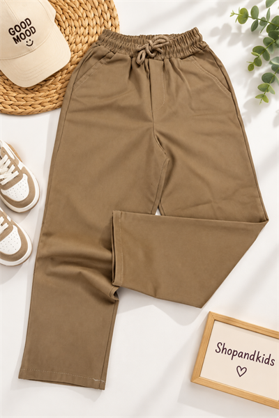 Gabardin Jogger Pantolon-Camel(5-15 yaş aralığı)