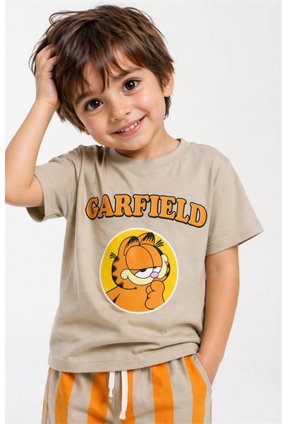 Garfield Şortlu Takım (9227) - Bej (3-10Yaş)