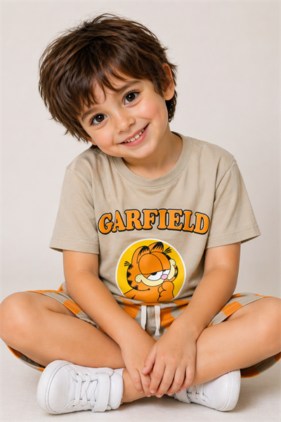 Garfield Şortlu Takım (9227) - Bej (3-10Yaş)