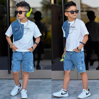 Fashıon Style Takım - Mavi Beyaz (4-12yaş aralığı)