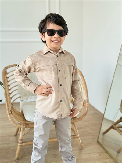 Joy Store Premium Gömlek - Bej (4-15 yaş aralığı)