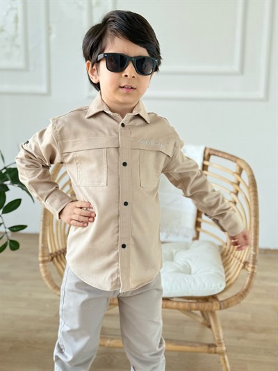 Joy Store Premium Gömlek - Bej (4-15 yaş aralığı)