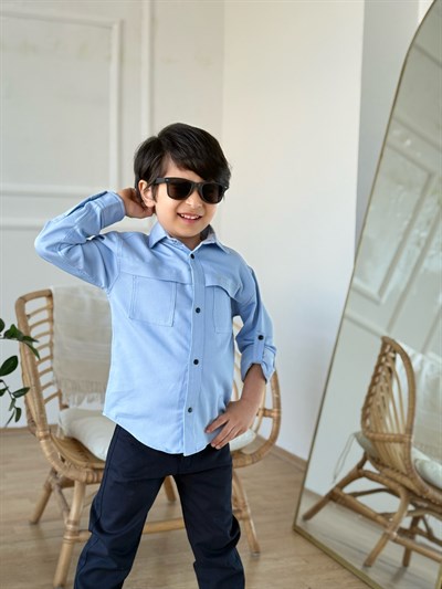 Joy Store Premium Gömlek -Mavi (4-15 yaş aralığı)