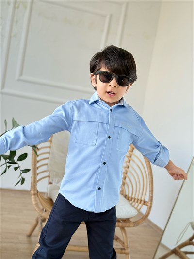 Joy Store Premium Gömlek -Mavi (4-15 yaş aralığı)