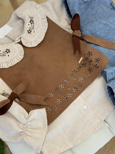 Lina Kaneviçe Gömlekli Takım-Kahverengi (2yaş-9yaş)