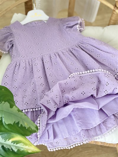 Güpürlü Elbise - Lila (2yaş-10yaş)