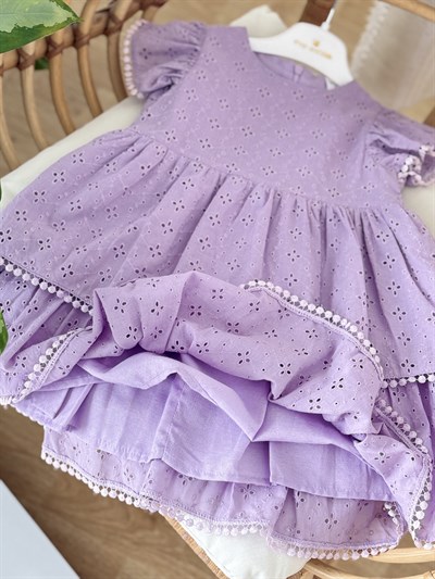 Güpürlü Elbise - Lila (2yaş-10yaş)