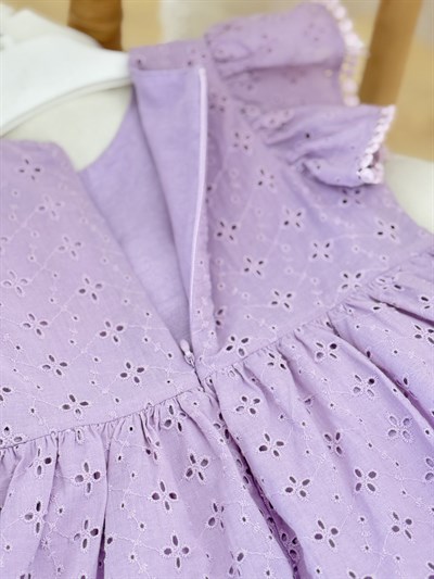 Güpürlü Elbise - Lila (2yaş-10yaş)
