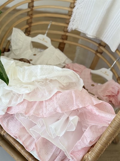  Rosalie Güpürlü Kemer Detay Elbise - Pudra (2yaş-10yaş)