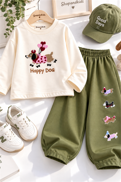 Happy Dog Takım-Krem Yeşil(4-8 yaş aralığı)
