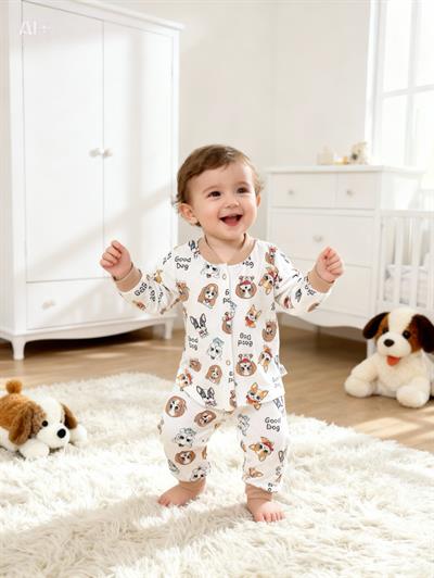 Little Dog Bebek Pijama Takım  (6-18 ay aralığı)