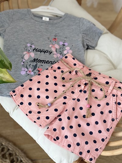 Happy Moments Şortlu Takım - Gri (2yaş-5yaş)