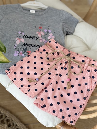 Happy Moments Şortlu Takım - Gri (2yaş-5yaş)