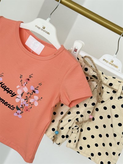 Happy Moments Şortlu Takım - Yavruağzı (2yaş-5yaş)