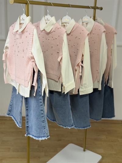 İnci Detay 3lü Takım-Pembe(2-8yaş aralığı)