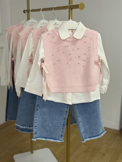 İnci Detay 3lü Takım-Pembe(2-8yaş aralığı)