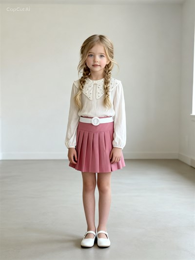 İnci Detay 3lü Takım -Pudra(3-10 yaş)