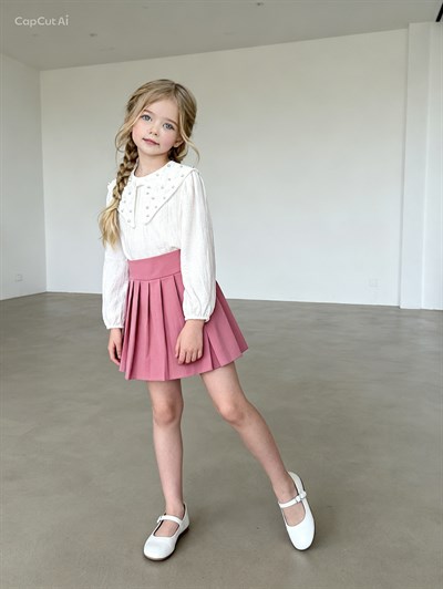 İnci Detay 3lü Takım -Pudra(3-10 yaş)