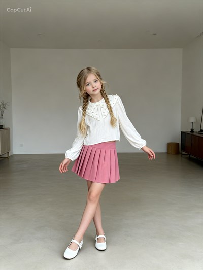 İnci Detay 3lü Takım -Pudra(3-10 yaş)