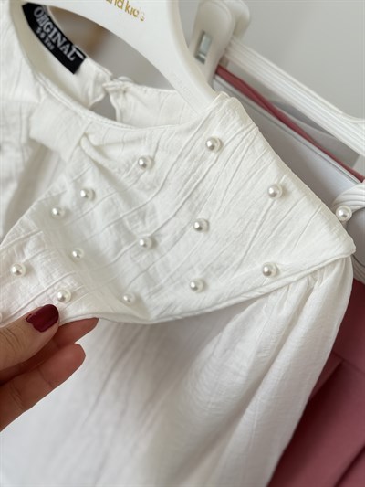 İnci Detay 3lü Takım -Pudra(3-10 yaş)