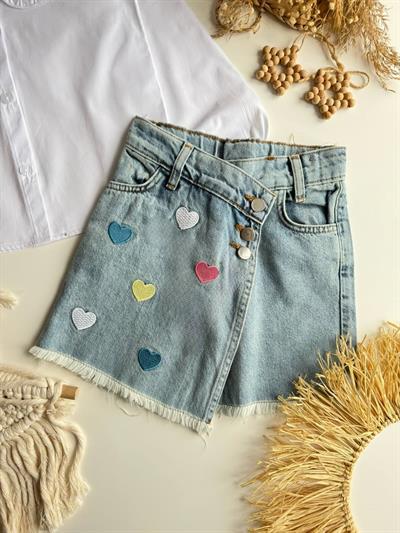 Kalp Detay Şort Etekli Takım(3-10yaş aralığı)