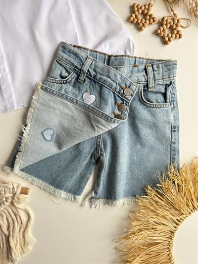 Kalp Detay Şort Etekli Takım(3-10yaş aralığı)