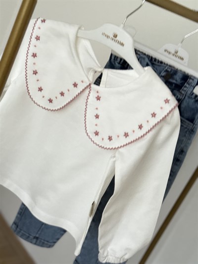 Kanaviçe Kot Pantalonlu Takım -(2-5yaş)