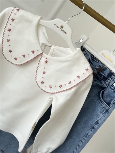 Kanaviçe Kot Pantalonlu Takım -(2-5yaş)