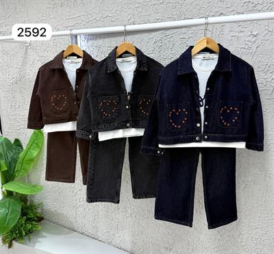 Kaneviçe Jean 3lü Takım -İndigo(3-10yaş)