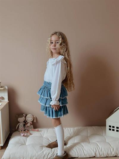 Kaneviçe Yaka Fırfır Etekli Takım(3-10yaş aralığı)