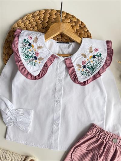 Kaneviçe Yaka Kadife Etekli Takım(3-10yaş aralığı)